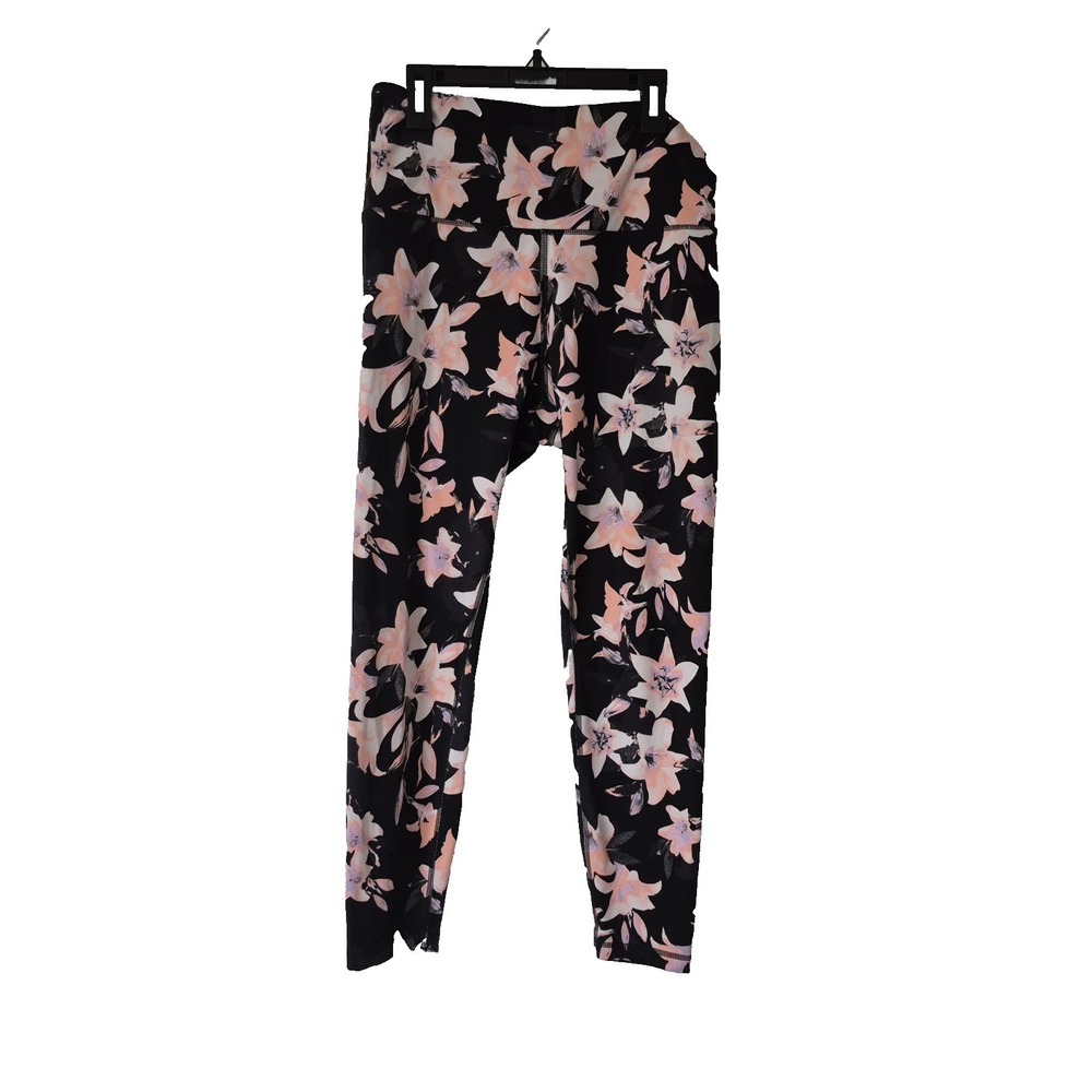 Victoria Secret‎ Leggings Womens Size12 Black Floral Print Essential